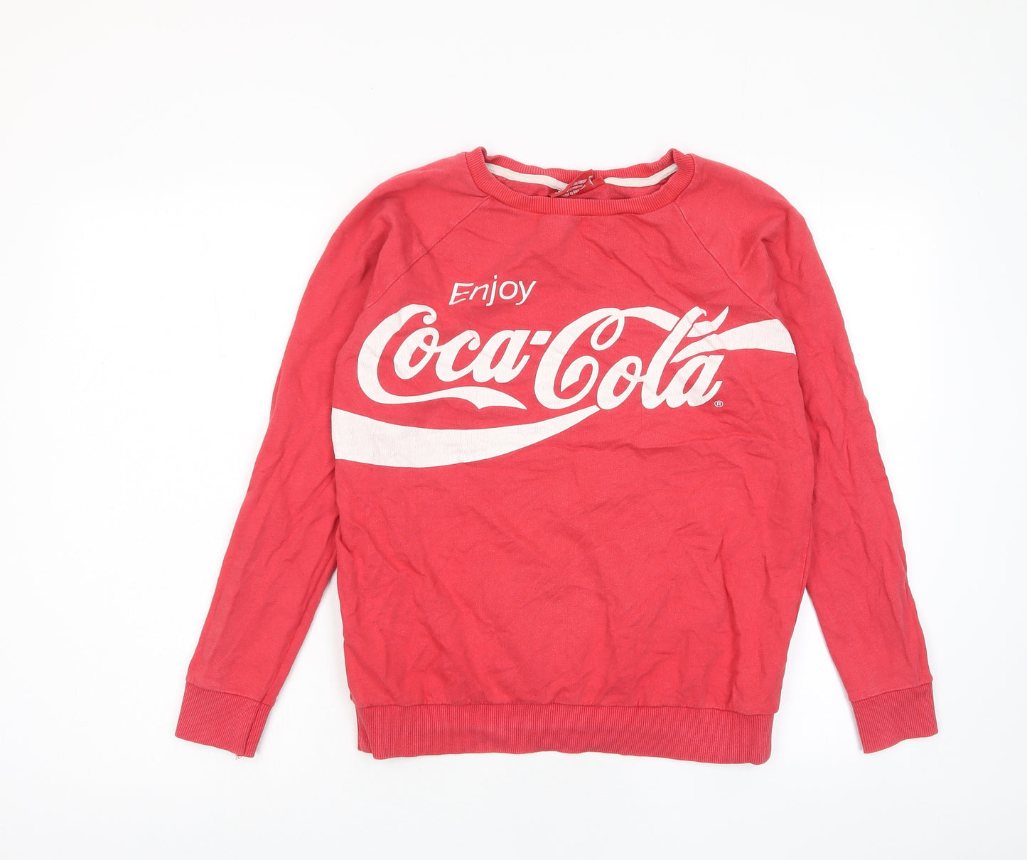 Coca-Cola Womens Red Cotton Pullover Sweatshirt Size 10 Pullover