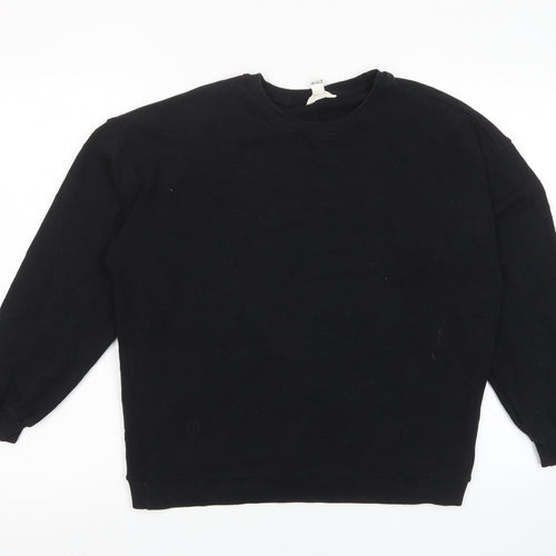 River Island Womens Black Cotton Pullover Sweatshirt Size S Pullover