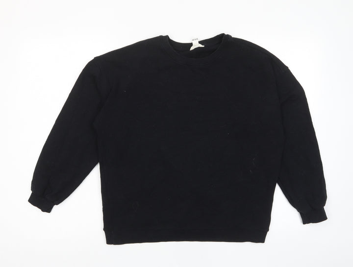 River Island Womens Black Cotton Pullover Sweatshirt Size S Pullover