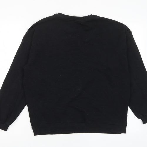 River Island Womens Black Cotton Pullover Sweatshirt Size S Pullover