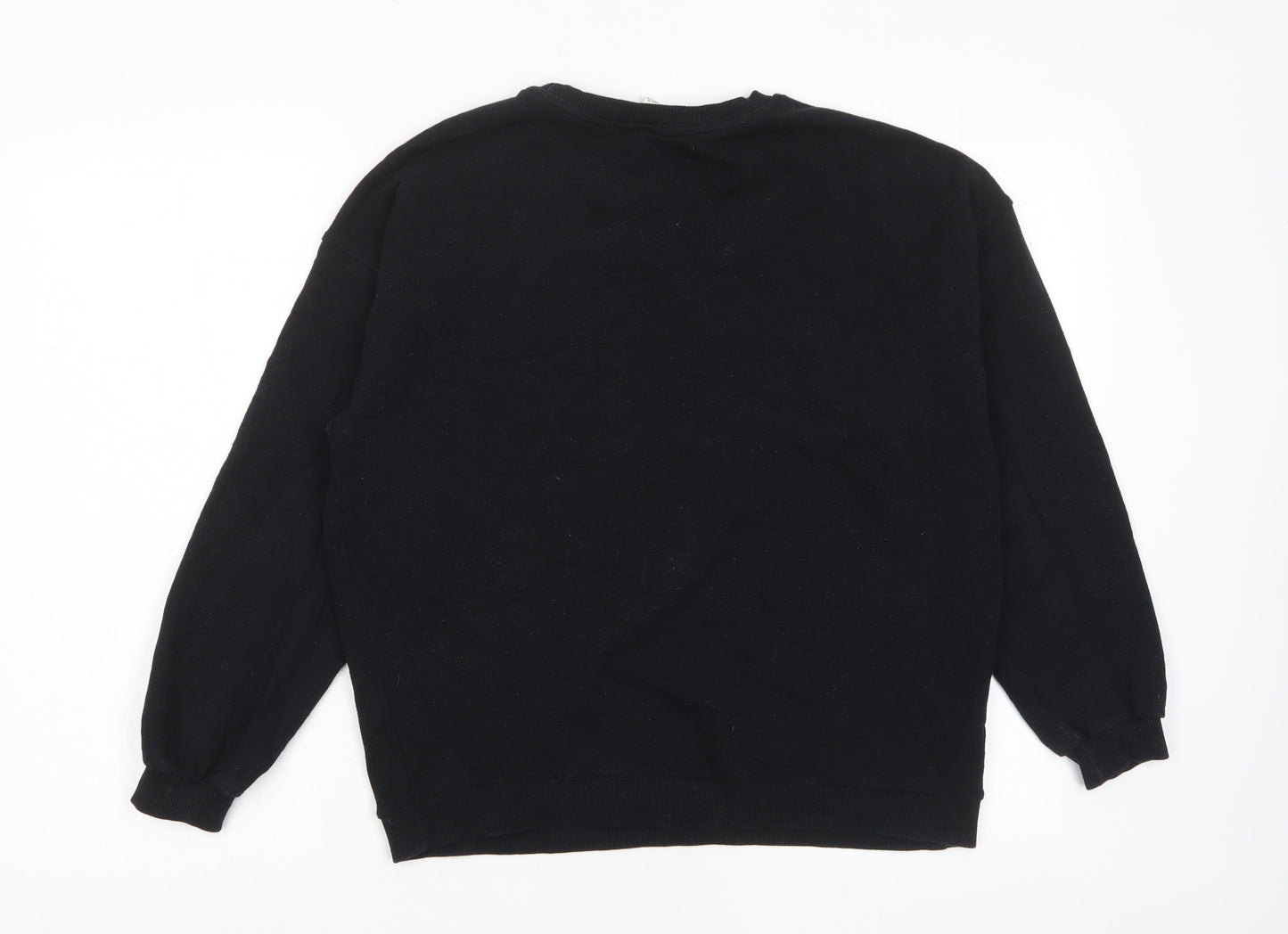 River Island Womens Black Cotton Pullover Sweatshirt Size S Pullover