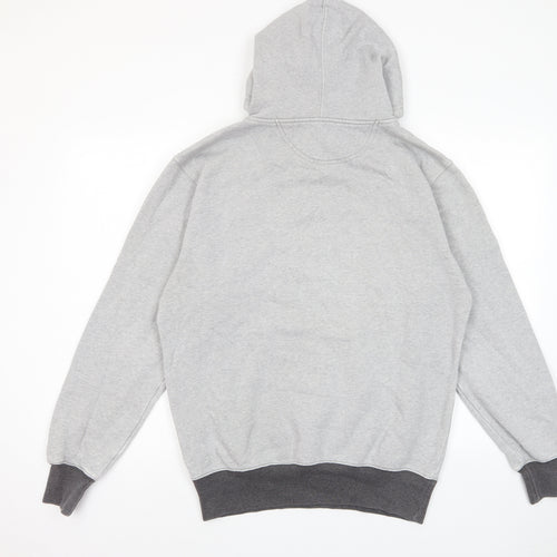 Champion Mens Grey Cotton Pullover Hoodie Size M - Logo, Embroided, Pockets