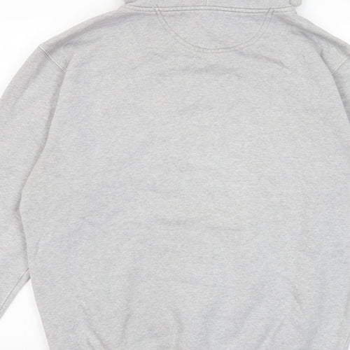 Champion Mens Grey Cotton Pullover Hoodie Size M - Logo, Embroided, Pockets