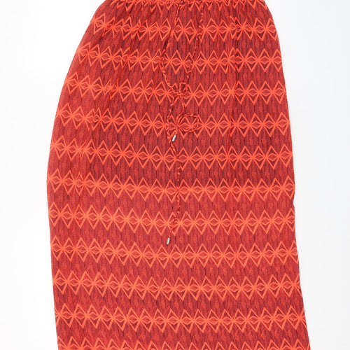Jennyfer Womens Red Geometric Polyester A-Line Size M Off the Shoulder Pullover - Side slits