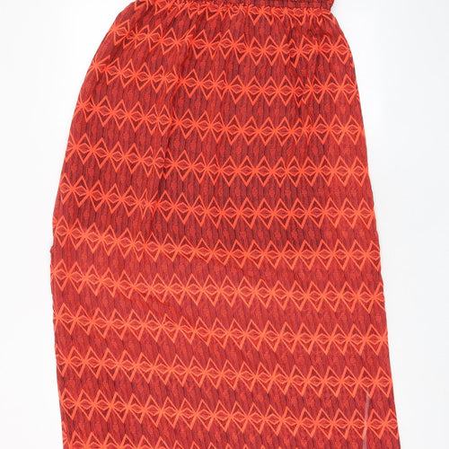 Jennyfer Womens Red Geometric Polyester A-Line Size M Off the Shoulder Pullover - Side slits