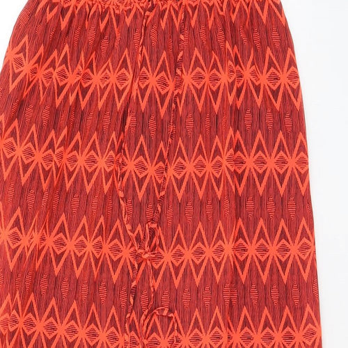 Jennyfer Womens Red Geometric Polyester A-Line Size M Off the Shoulder Pullover - Side slits