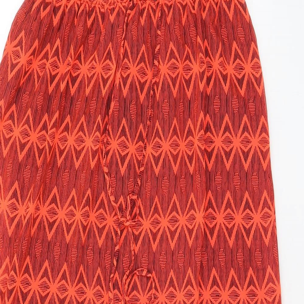 Jennyfer Womens Red Geometric Polyester A-Line Size M Off the Shoulder Pullover - Side slits