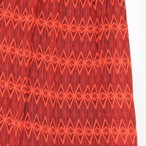 Jennyfer Womens Red Geometric Polyester A-Line Size M Off the Shoulder Pullover - Side slits