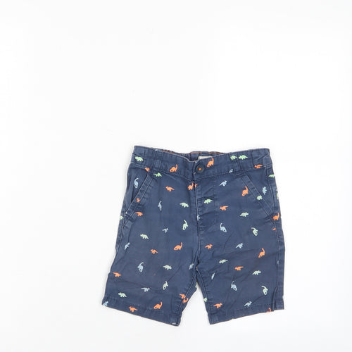 F&F Boys Multicoloured Geometric Cotton Bermuda Shorts Size 2-3 Years Regular Zip - Dinosaur Print