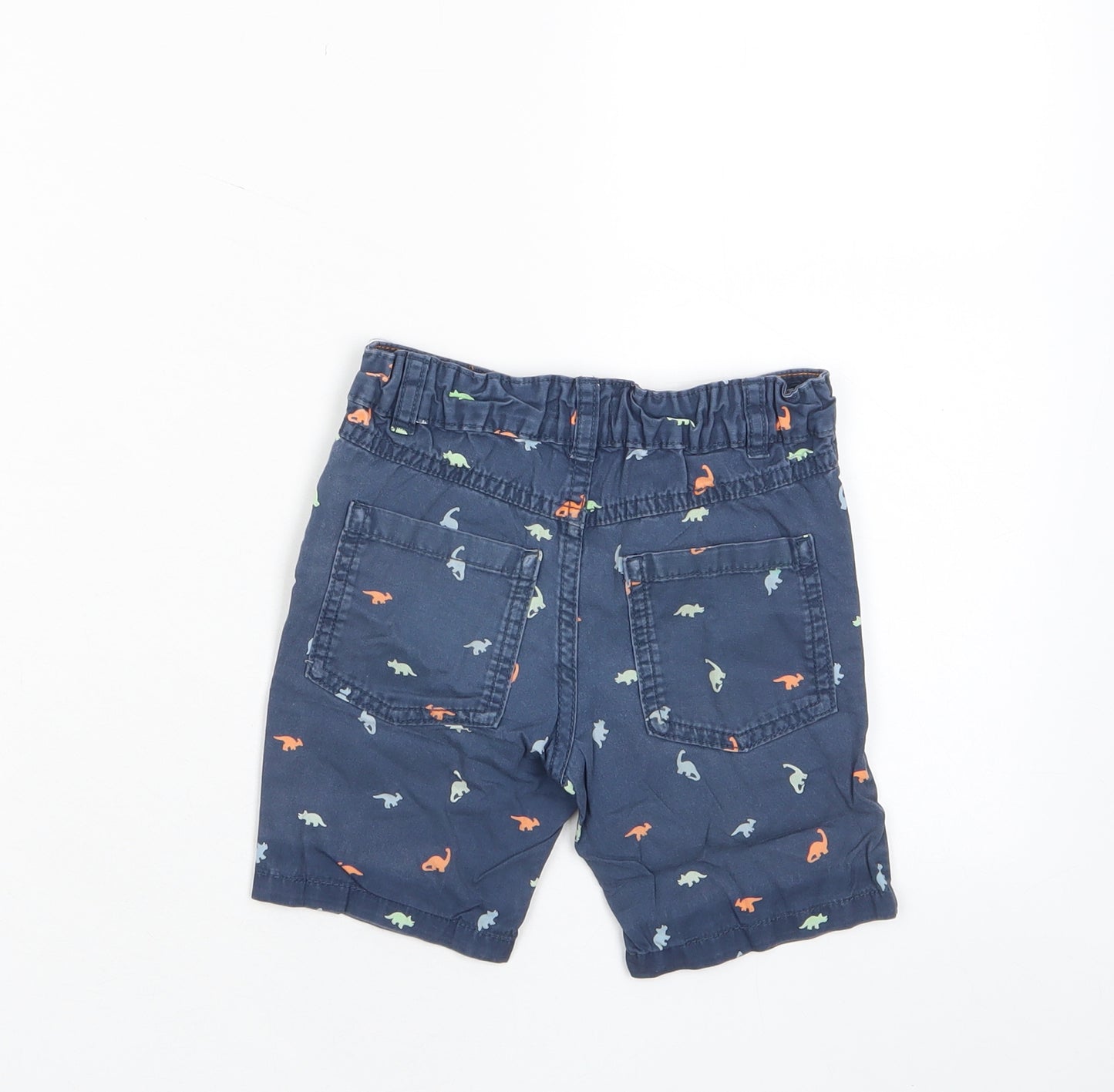 F&F Boys Multicoloured Geometric Cotton Bermuda Shorts Size 2-3 Years Regular Zip - Dinosaur Print