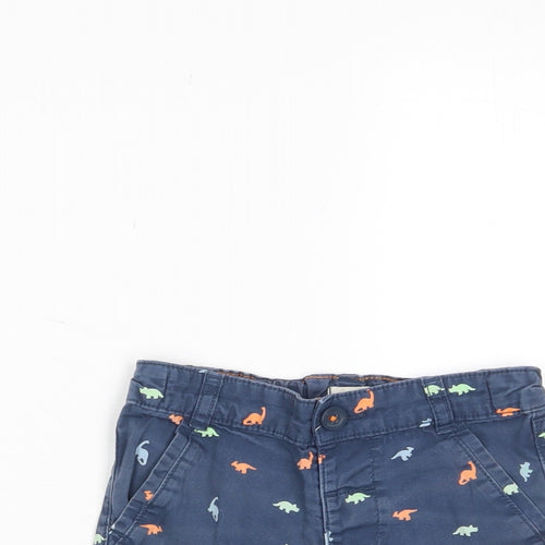 F&F Boys Multicoloured Geometric Cotton Bermuda Shorts Size 2-3 Years Regular Zip - Dinosaur Print