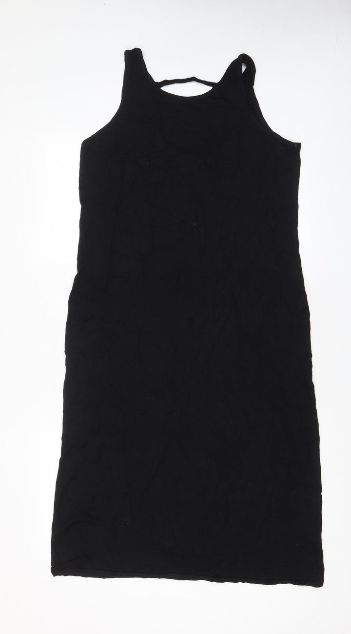 Sparkle & Fade Womens Black Viscose A-Line Size M Scoop Neck Pullover