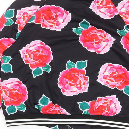 Missguided Womens Multicoloured Floral Jacket Size 8 Button - Pockets