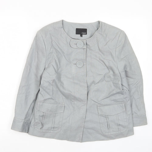 NEXT Womens Grey Jacket Size 12 Button - Pockets