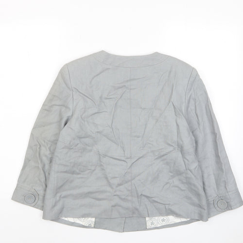 NEXT Womens Grey Jacket Size 12 Button - Pockets
