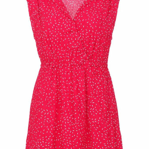 Mango Womens Pink Geometric Viscose A-Line Size XS V-Neck Pullover