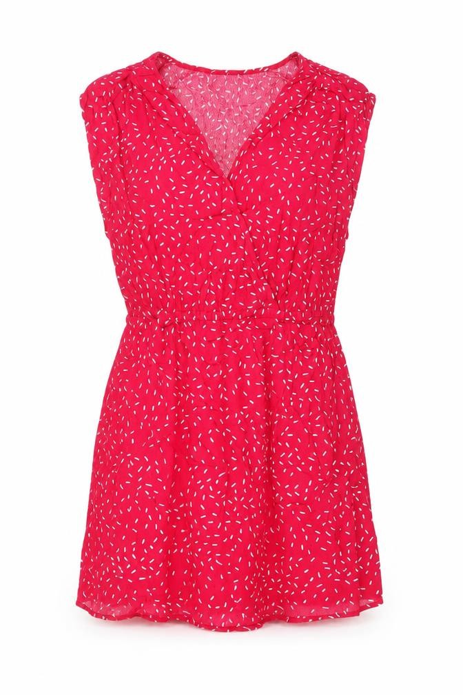 Mango Womens Pink Geometric Viscose A-Line Size XS V-Neck Pullover