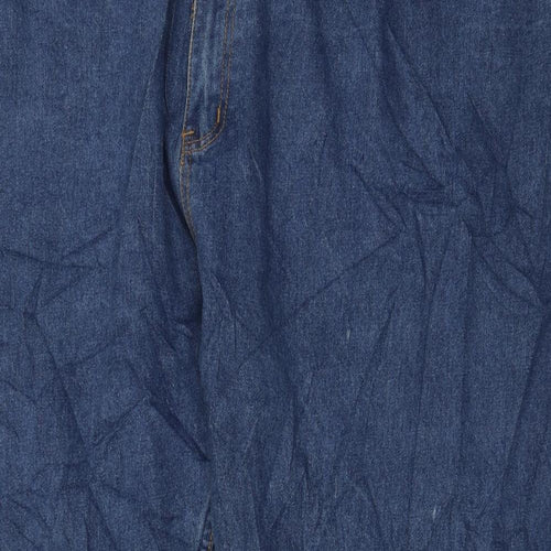 KAM Mens Blue Cotton Straight Jeans Size 62 in L35 in Regular Zip - 64 Waist