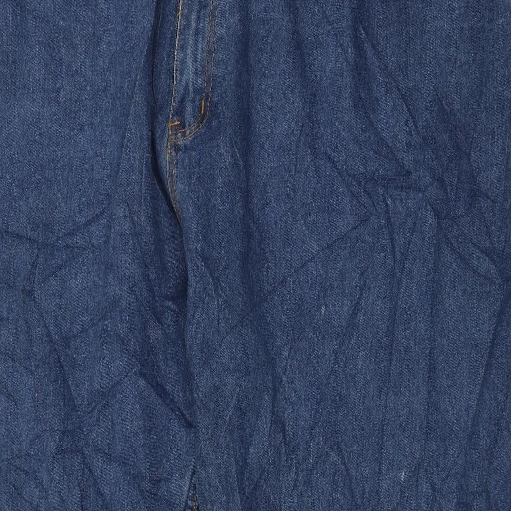 KAM Mens Blue Cotton Straight Jeans Size 62 in L35 in Regular Zip - 64 Waist