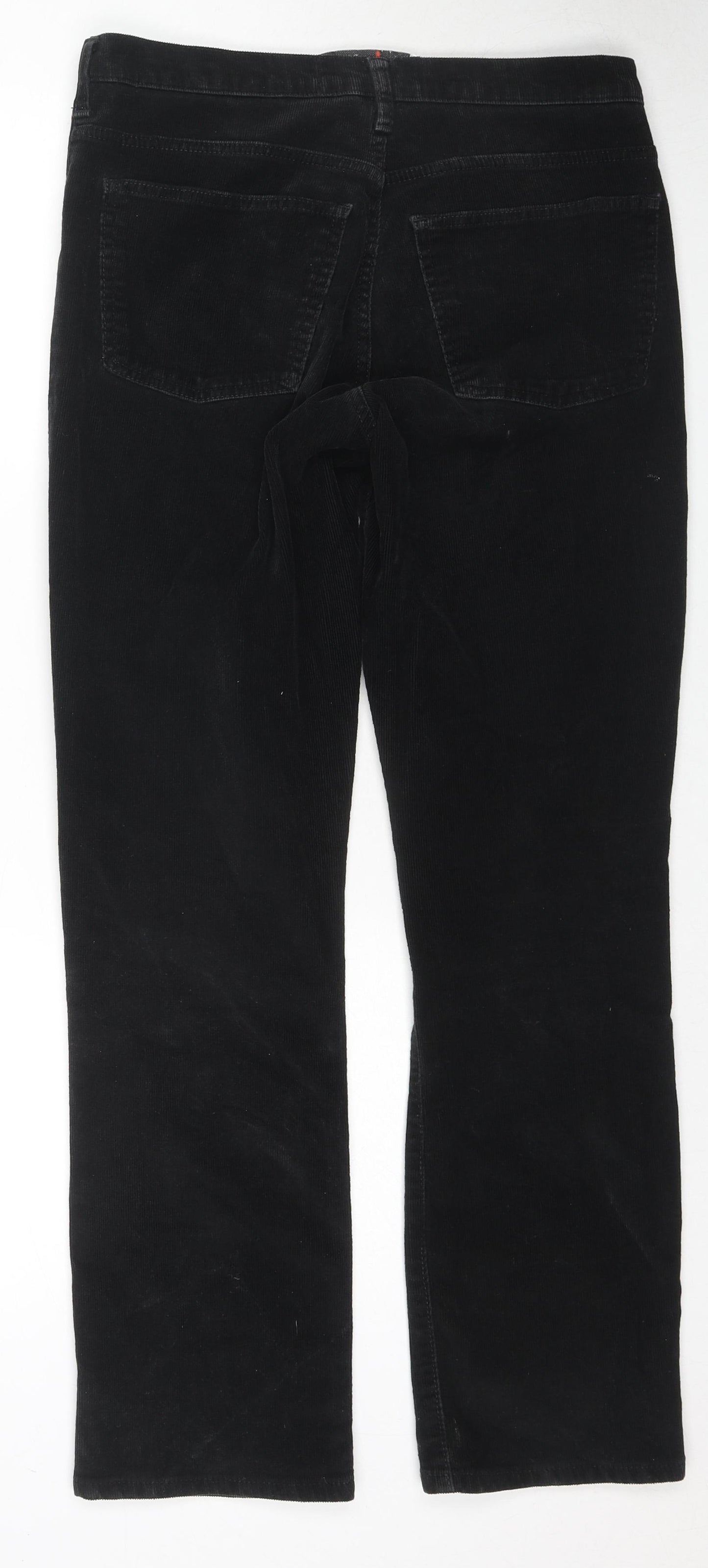 Amazing Woman Womens Black Cotton Trousers Size 10 L29 in Regular Zip