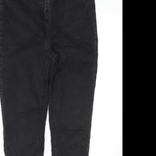 Amazing Woman Womens Black Cotton Trousers Size 10 L29 in Regular Zip