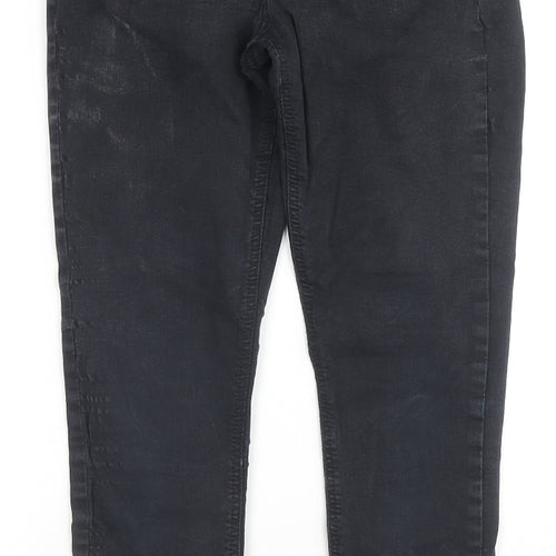 Topshop Womens Black Cotton Skinny Jeans Size 28 L32 in Regular Zip