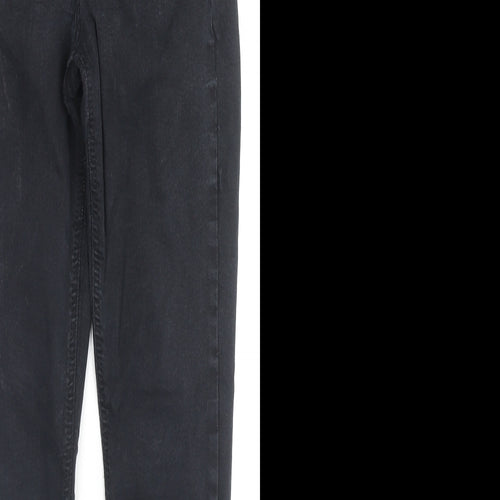 Topshop Womens Black Cotton Skinny Jeans Size 28 L32 in Regular Zip