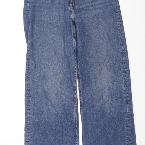 Monki Womens Blue Cotton Straight Jeans Size 27 in L28 in Regular Zip