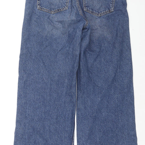 Monki Womens Blue Cotton Straight Jeans Size 27 in L28 in Regular Zip