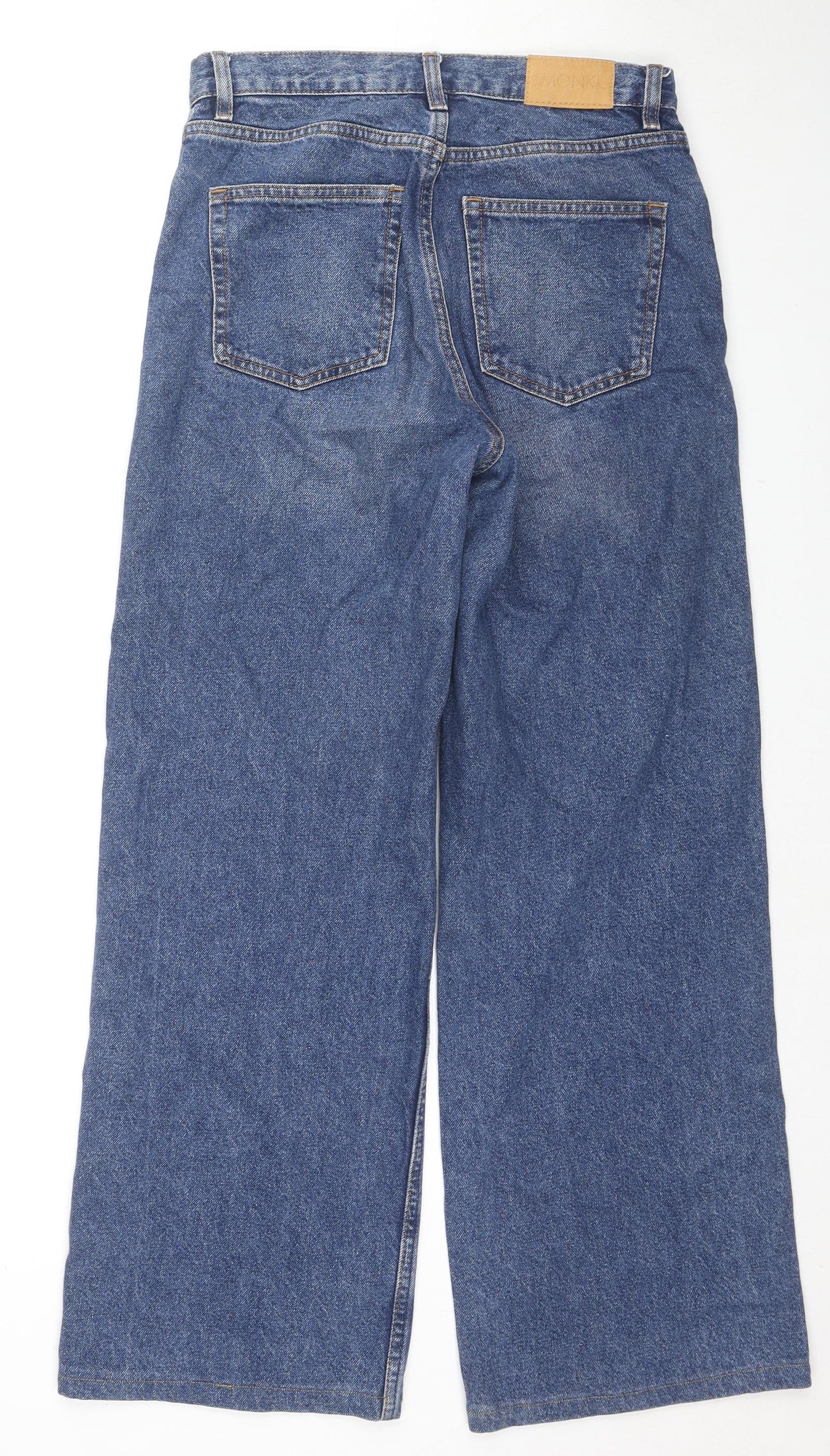 Monki Womens Blue Cotton Straight Jeans Size 27 in L28 in Regular Zip