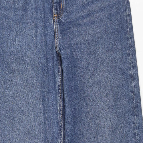 Monki Womens Blue Cotton Straight Jeans Size 27 in L28 in Regular Zip