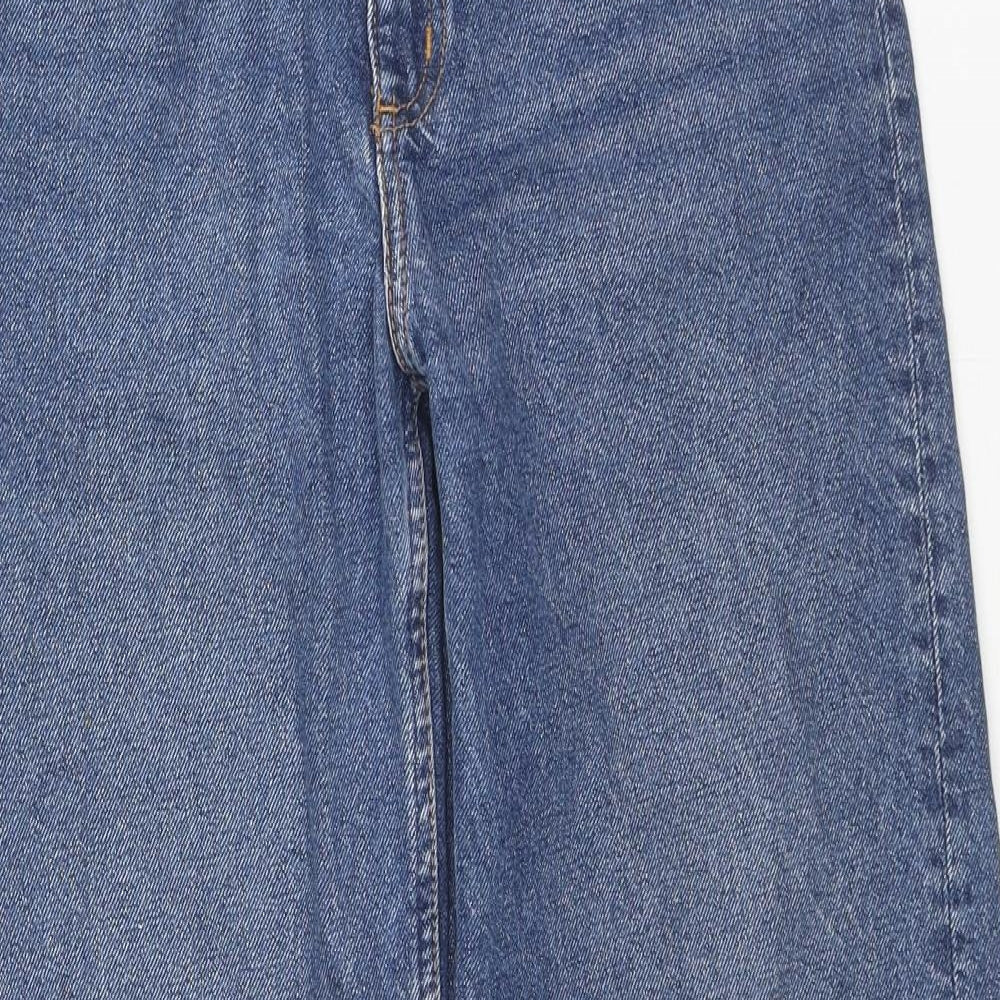 Monki Womens Blue Cotton Straight Jeans Size 27 in L28 in Regular Zip