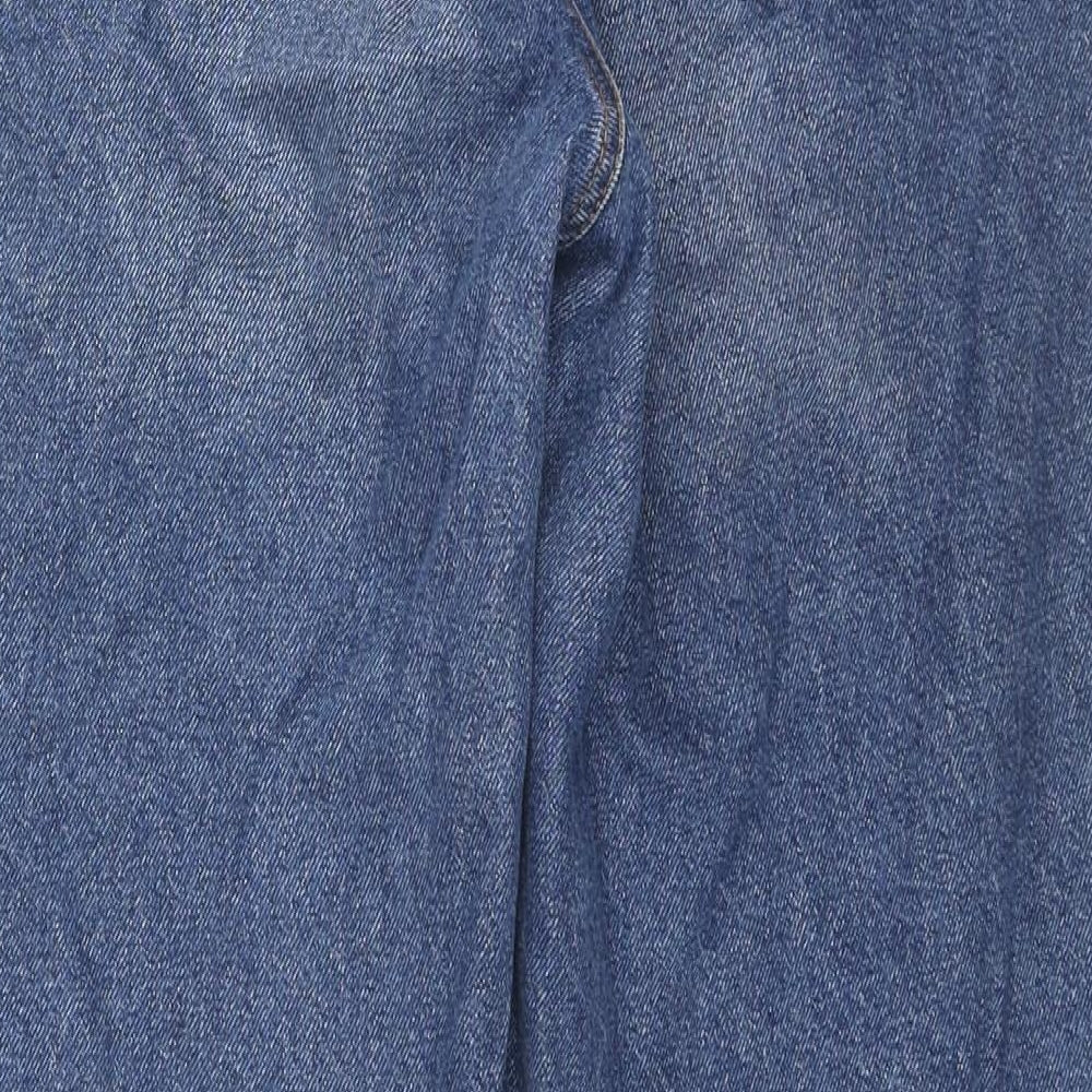 Monki Womens Blue Cotton Straight Jeans Size 27 in L28 in Regular Zip