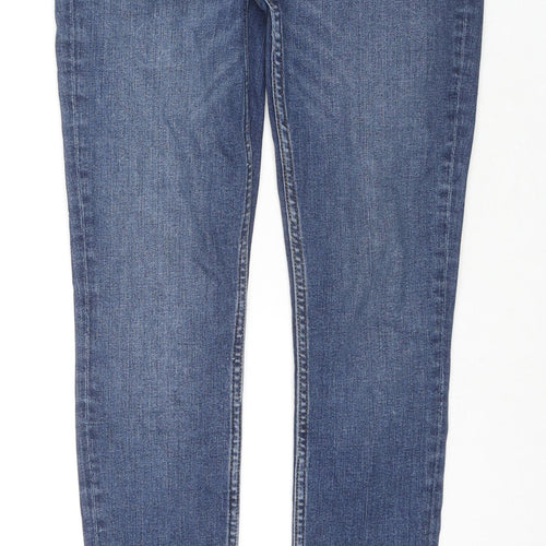 Monki Womens Blue Cotton Skinny Jeans Size 28 L30 in Regular Zip