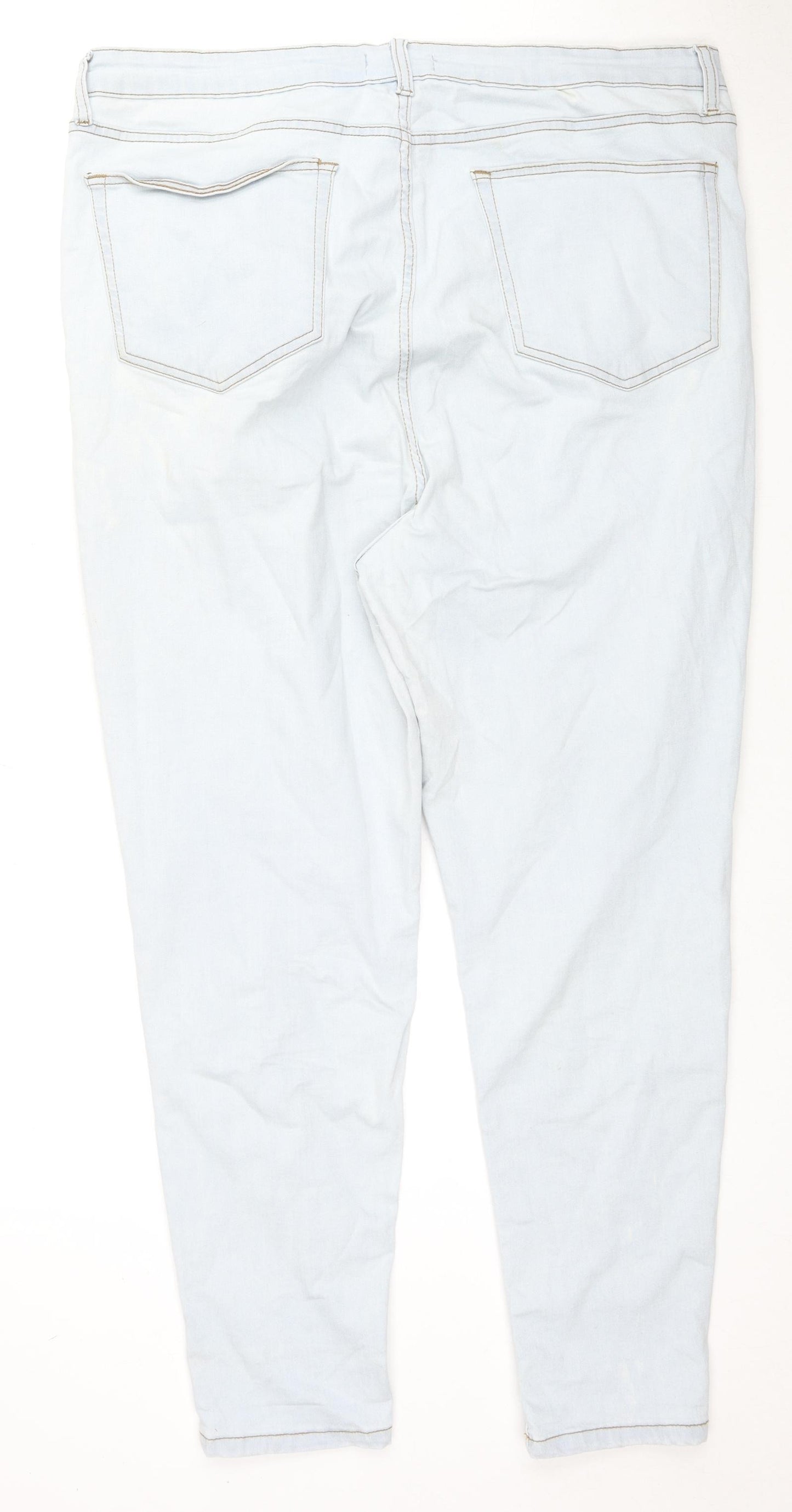 Don't Think Twice Womens Blue Cotton Straight Jeans Size 20 L27 in Regular Zip