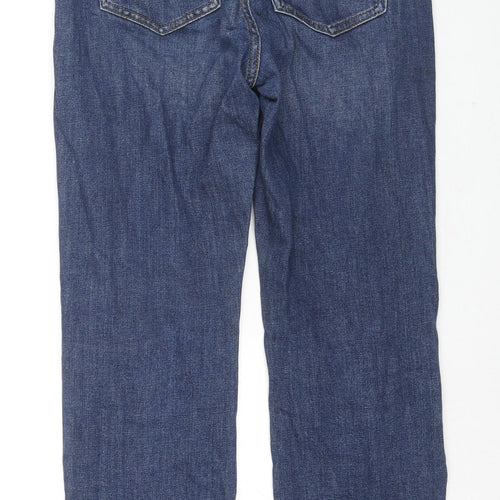 White Stuff Womens Blue Cotton Straight Jeans Size 12 L27 in Regular Zip