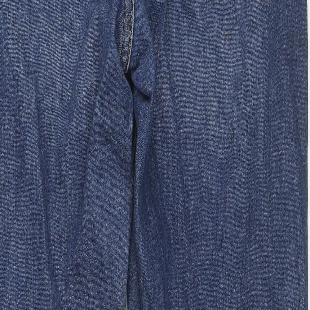 White Stuff Womens Blue Cotton Straight Jeans Size 12 L27 in Regular Zip