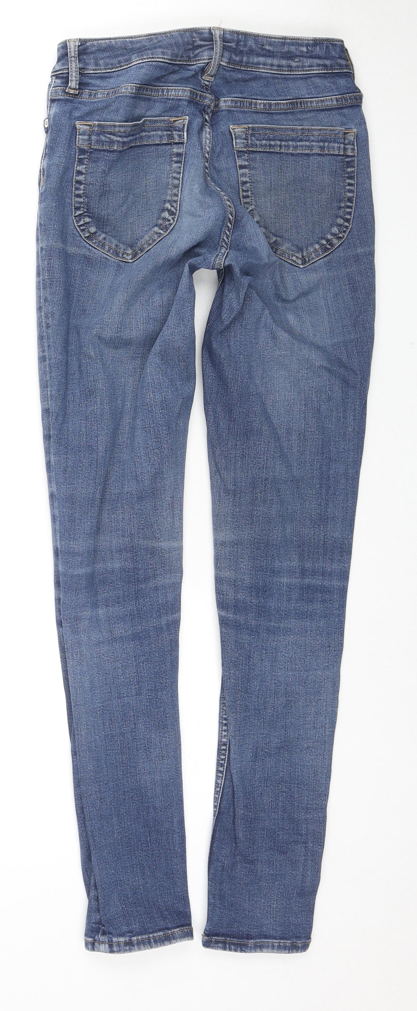 Reiss Womens Blue Cotton Skinny Jeans Size 27 in L28 in Regular Zip