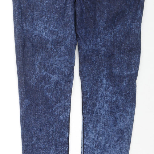 Divided by H&M Womens Blue Cotton Straight Jeans Size 12 L32 in Regular Zip