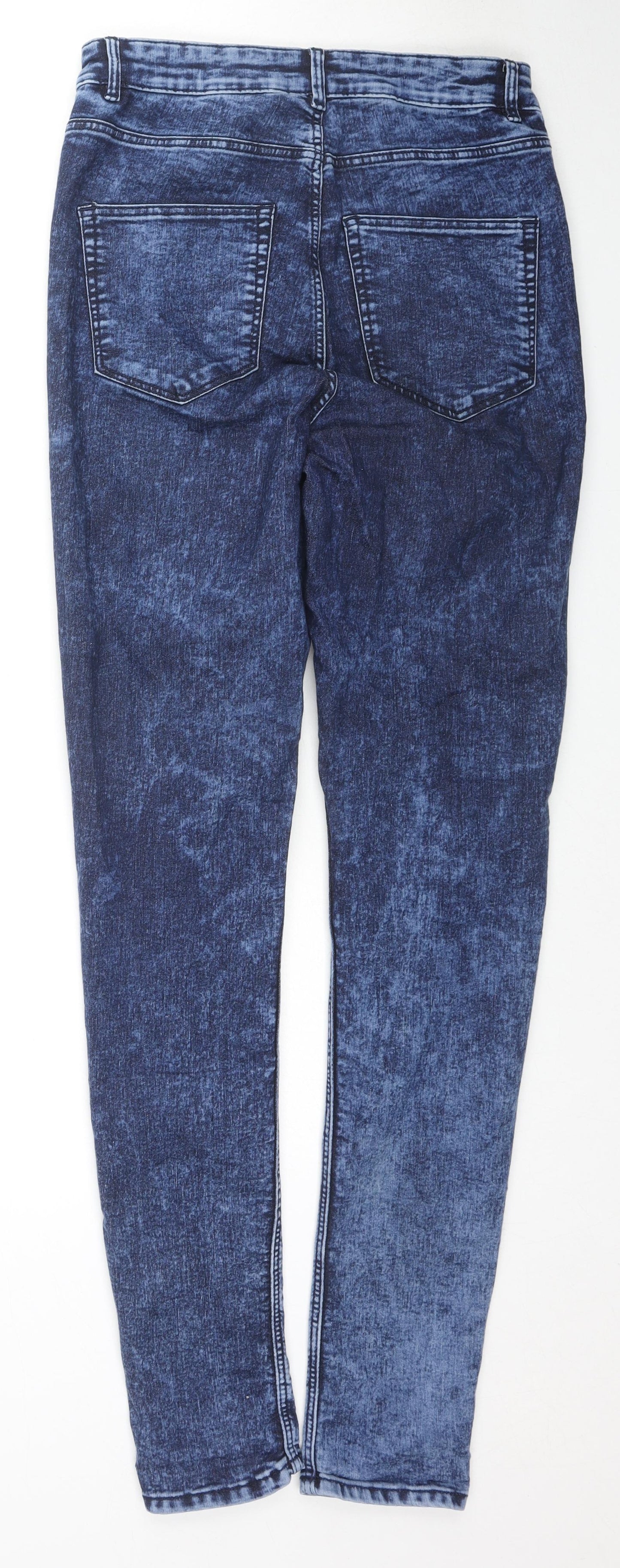 Divided by H&M Womens Blue Cotton Straight Jeans Size 12 L32 in Regular Zip