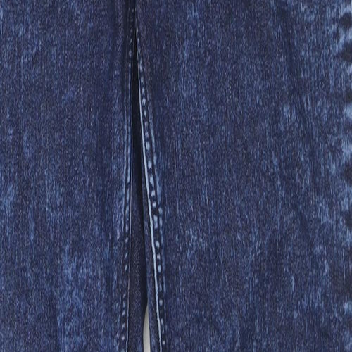 Divided by H&M Womens Blue Cotton Straight Jeans Size 12 L32 in Regular Zip