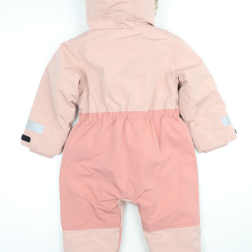 Marks and Spencer Girls Pink Windbreaker Snowsuit Size 3-4 Years Zip