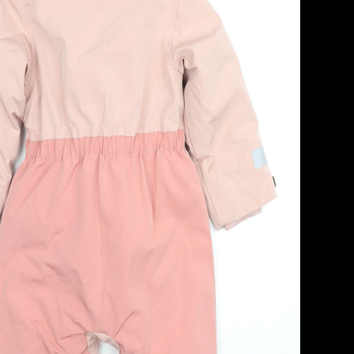 Marks and Spencer Girls Pink Windbreaker Snowsuit Size 3-4 Years Zip