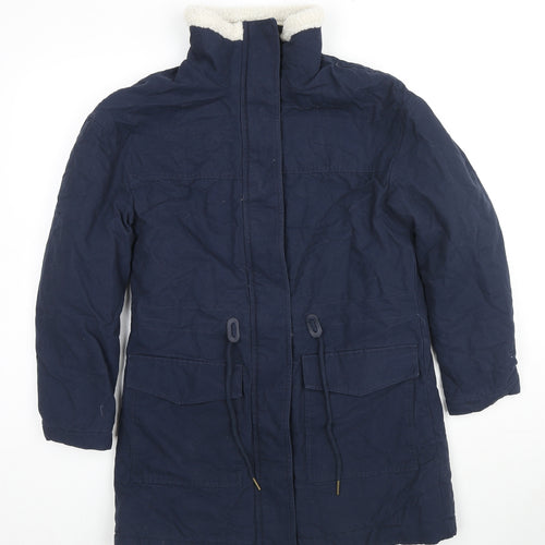 Per Una Womens Blue Parka Coat Size 6 Zip