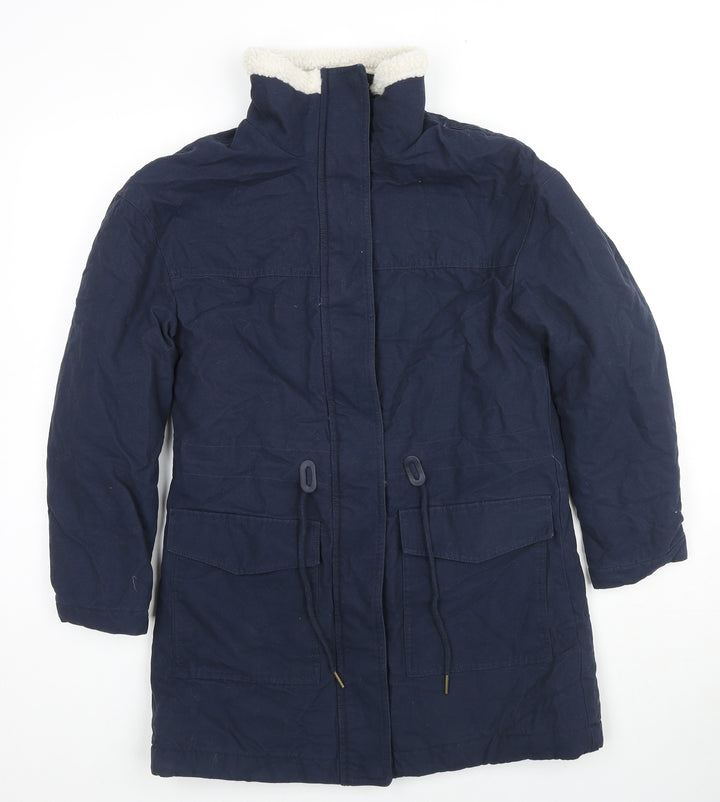 Per Una Womens Blue Parka Coat Size 6 Zip