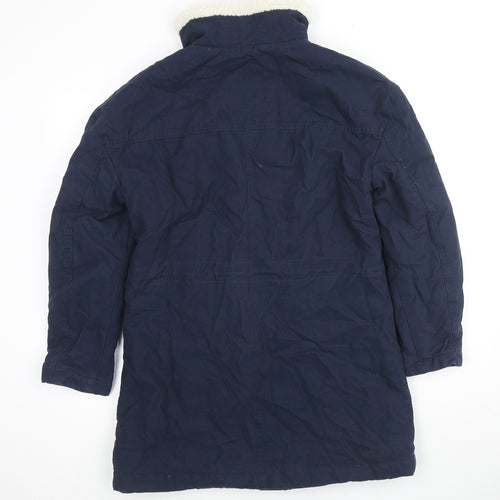 Per Una Womens Blue Parka Coat Size 6 Zip