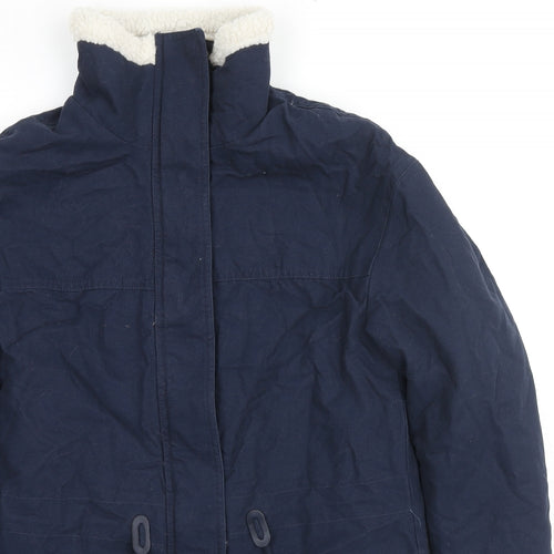 Per Una Womens Blue Parka Coat Size 6 Zip