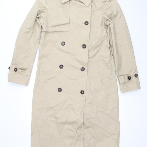 Marks and Spencer Womens Beige Trench Coat Coat Size 8 Button