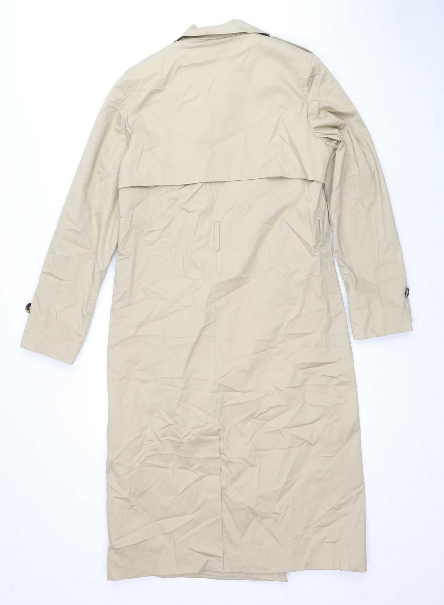 Marks and Spencer Womens Beige Trench Coat Coat Size 8 Button