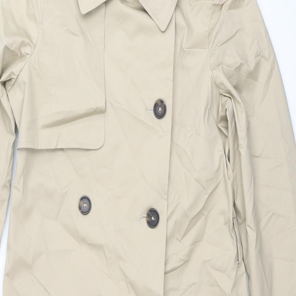 Marks and Spencer Womens Beige Trench Coat Coat Size 8 Button